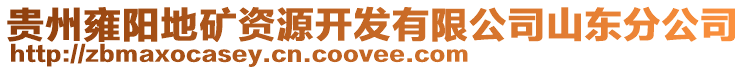貴州雍陽地礦資源開發(fā)有限公司山東分公司