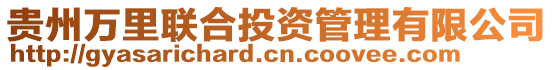 貴州萬里聯(lián)合投資管理有限公司