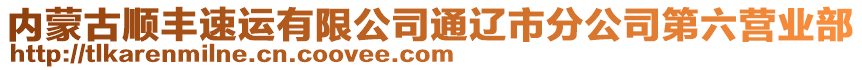 內(nèi)蒙古順豐速運(yùn)有限公司通遼市分公司第六營業(yè)部