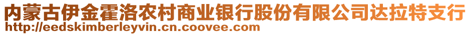 內(nèi)蒙古伊金霍洛農(nóng)村商業(yè)銀行股份有限公司達(dá)拉特支行