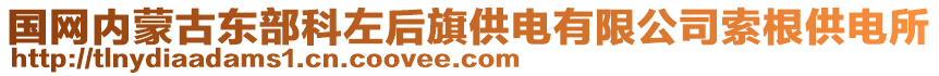 國網(wǎng)內(nèi)蒙古東部科左后旗供電有限公司索根供電所