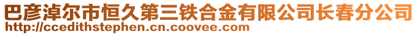 巴彥淖爾市恒久第三鐵合金有限公司長春分公司