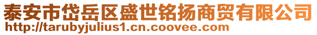 泰安市岱岳區(qū)盛世銘揚(yáng)商貿(mào)有限公司