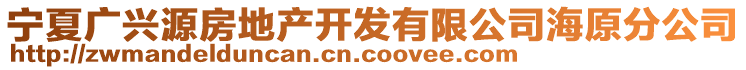 寧夏廣興源房地產(chǎn)開(kāi)發(fā)有限公司海原分公司