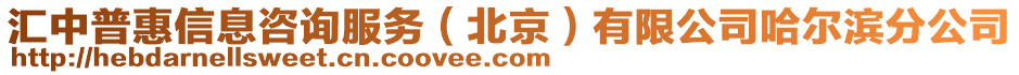 匯中普惠信息咨詢服務(wù)（北京）有限公司哈爾濱分公司