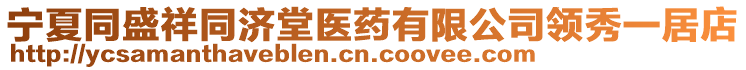 寧夏同盛祥同濟(jì)堂醫(yī)藥有限公司領(lǐng)秀一居店