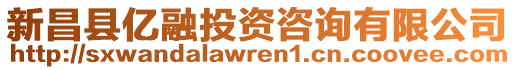 新昌縣億融投資咨詢有限公司