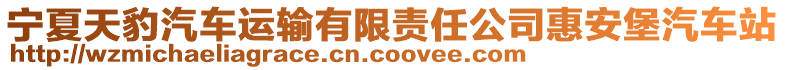 寧夏天豹汽車運(yùn)輸有限責(zé)任公司惠安堡汽車站