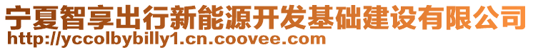 寧夏智享出行新能源開(kāi)發(fā)基礎(chǔ)建設(shè)有限公司