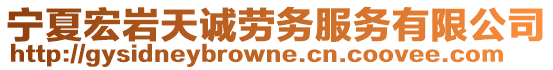 寧夏宏巖天誠勞務(wù)服務(wù)有限公司