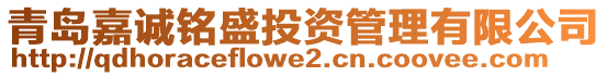 青島嘉誠銘盛投資管理有限公司