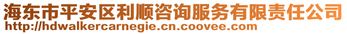 海東市平安區(qū)利順咨詢(xún)服務(wù)有限責(zé)任公司