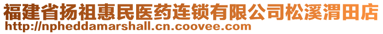 福建省揚祖惠民醫(yī)藥連鎖有限公司松溪渭田店