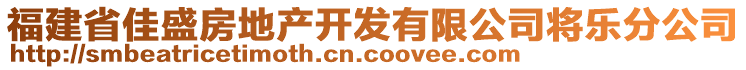 福建省佳盛房地產(chǎn)開發(fā)有限公司將樂分公司