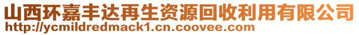 山西環(huán)嘉豐達(dá)再生資源回收利用有限公司