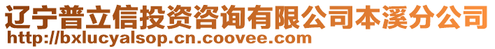 遼寧普立信投資咨詢有限公司本溪分公司