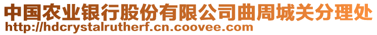 中國(guó)農(nóng)業(yè)銀行股份有限公司曲周城關(guān)分理處