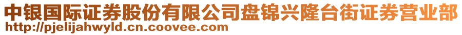 中銀國(guó)際證券股份有限公司盤(pán)錦興隆臺(tái)街證券營(yíng)業(yè)部