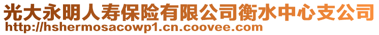 光大永明人壽保險有限公司衡水中心支公司