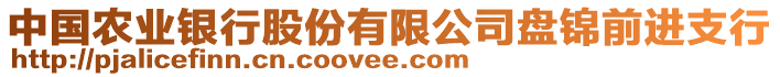 中國農(nóng)業(yè)銀行股份有限公司盤錦前進支行