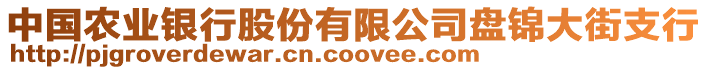 中國(guó)農(nóng)業(yè)銀行股份有限公司盤錦大街支行