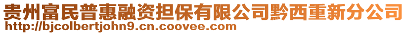 貴州富民普惠融資擔(dān)保有限公司黔西重新分公司