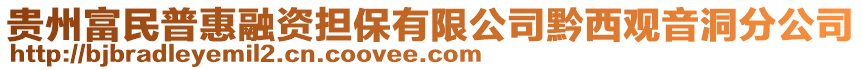 貴州富民普惠融資擔保有限公司黔西觀音洞分公司