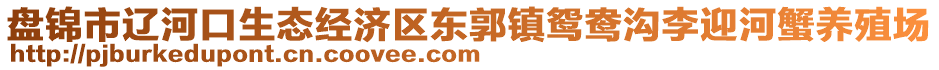 盤錦市遼河口生態(tài)經(jīng)濟區(qū)東郭鎮(zhèn)鴛鴦溝李迎河蟹養(yǎng)殖場