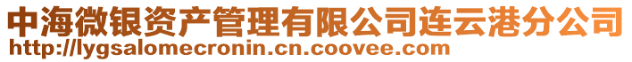 中海微銀資產管理有限公司連云港分公司