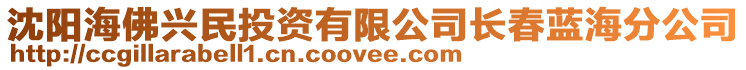 沈陽(yáng)海佛興民投資有限公司長(zhǎng)春藍(lán)海分公司