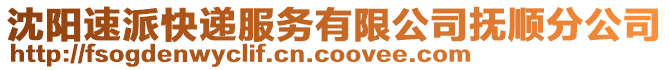 沈陽速派快遞服務有限公司撫順分公司