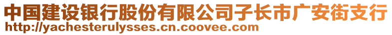 中國建設銀行股份有限公司子長市廣安街支行