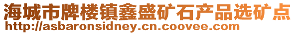 海城市牌樓鎮(zhèn)鑫盛礦石產(chǎn)品選礦點(diǎn)