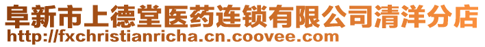 阜新市上德堂醫(yī)藥連鎖有限公司清洋分店