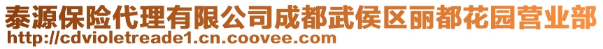 泰源保險代理有限公司成都武侯區(qū)麗都花園營業(yè)部