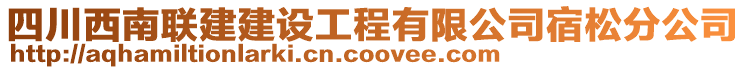 四川西南聯(lián)建建設(shè)工程有限公司宿松分公司