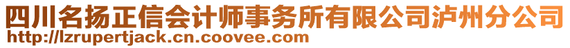 四川名揚(yáng)正信會計師事務(wù)所有限公司瀘州分公司