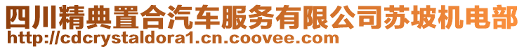 四川精典置合汽車服務有限公司蘇坡機電部