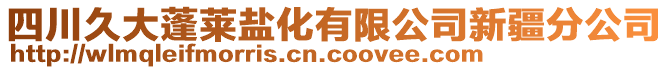 四川久大蓬萊鹽化有限公司新疆分公司