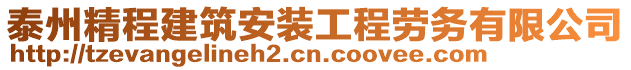 泰州精程建筑安裝工程勞務有限公司