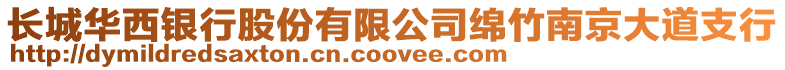 長城華西銀行股份有限公司綿竹南京大道支行