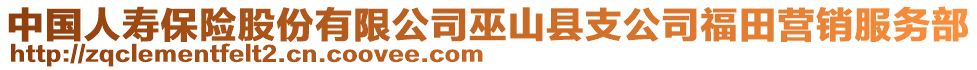 中國人壽保險股份有限公司巫山縣支公司福田營銷服務(wù)部