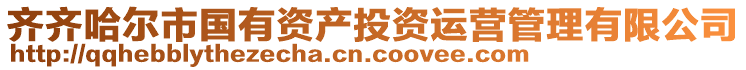 齊齊哈爾市國(guó)有資產(chǎn)投資運(yùn)營(yíng)管理有限公司