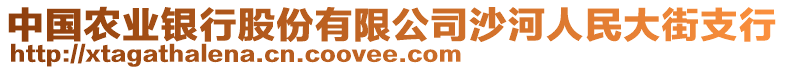 中國農(nóng)業(yè)銀行股份有限公司沙河人民大街支行