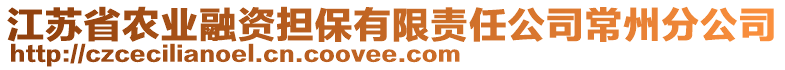 江蘇省農(nóng)業(yè)融資擔(dān)保有限責(zé)任公司常州分公司