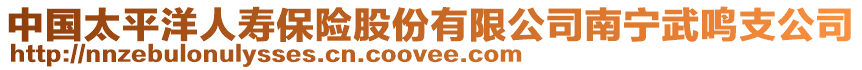 中國太平洋人壽保險股份有限公司南寧武鳴支公司