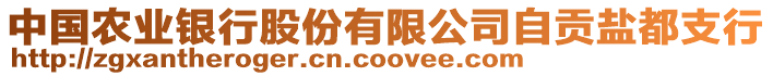 中國農(nóng)業(yè)銀行股份有限公司自貢鹽都支行