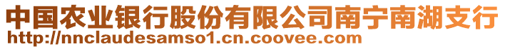 中國(guó)農(nóng)業(yè)銀行股份有限公司南寧南湖支行