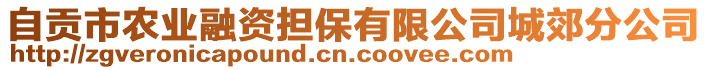 自貢市農(nóng)業(yè)融資擔(dān)保有限公司城郊分公司