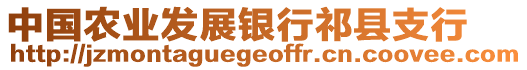 中國農(nóng)業(yè)發(fā)展銀行祁縣支行